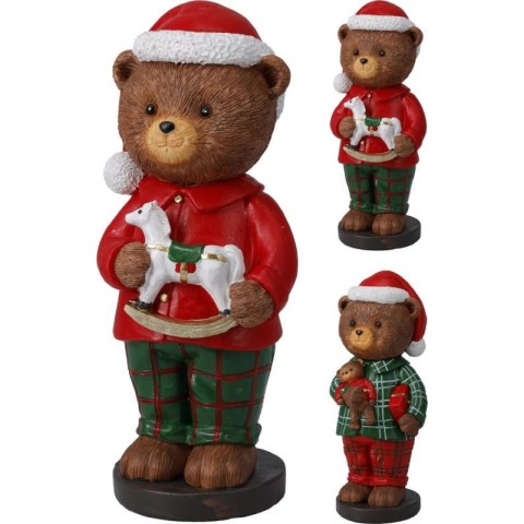 ORSO CON PUPAZZO CAPPELLO NATALE H.22.7